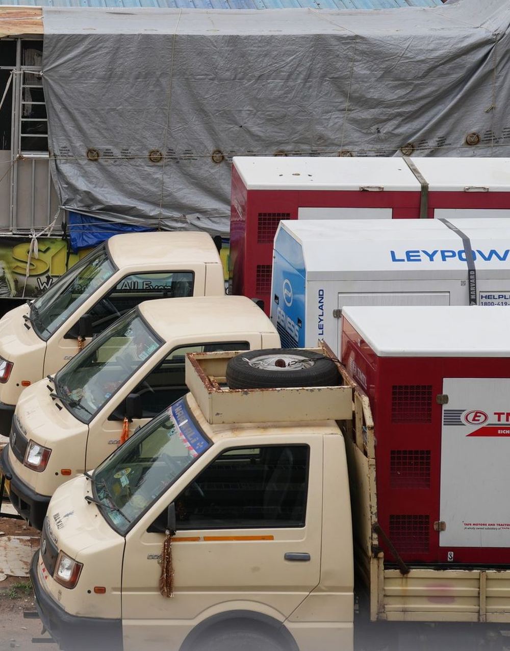 Mobile generators mounted on small trucks